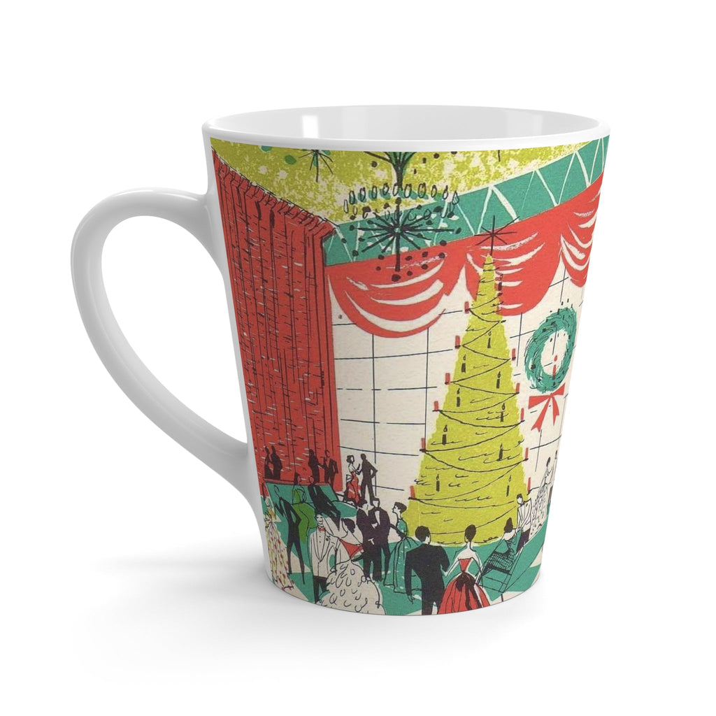 Christmas Party Mid Century Christmas Print Latte Coffee Mug