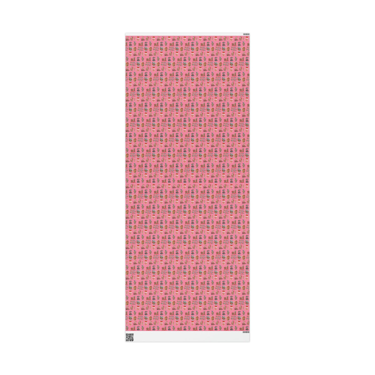 Merry Christmas To You Christmas Candy Pink Mid Century Retro Christmas Print Holiday Gift Wrap Paper - Glossy Or Matte