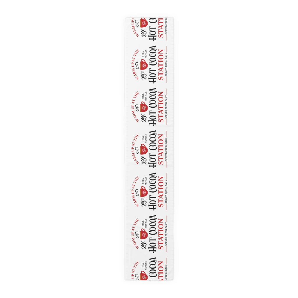 Warm Up At The Hot Cocoa Station Christmas Table Runner
