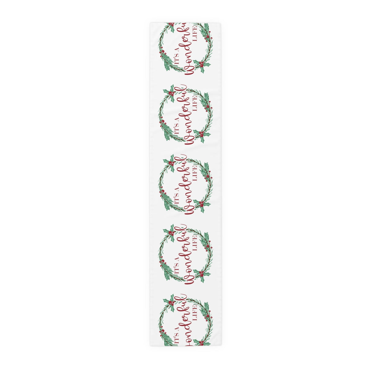 It's A Wonderful Life Christmas Print Home Decor Cotton Poly Table Runner