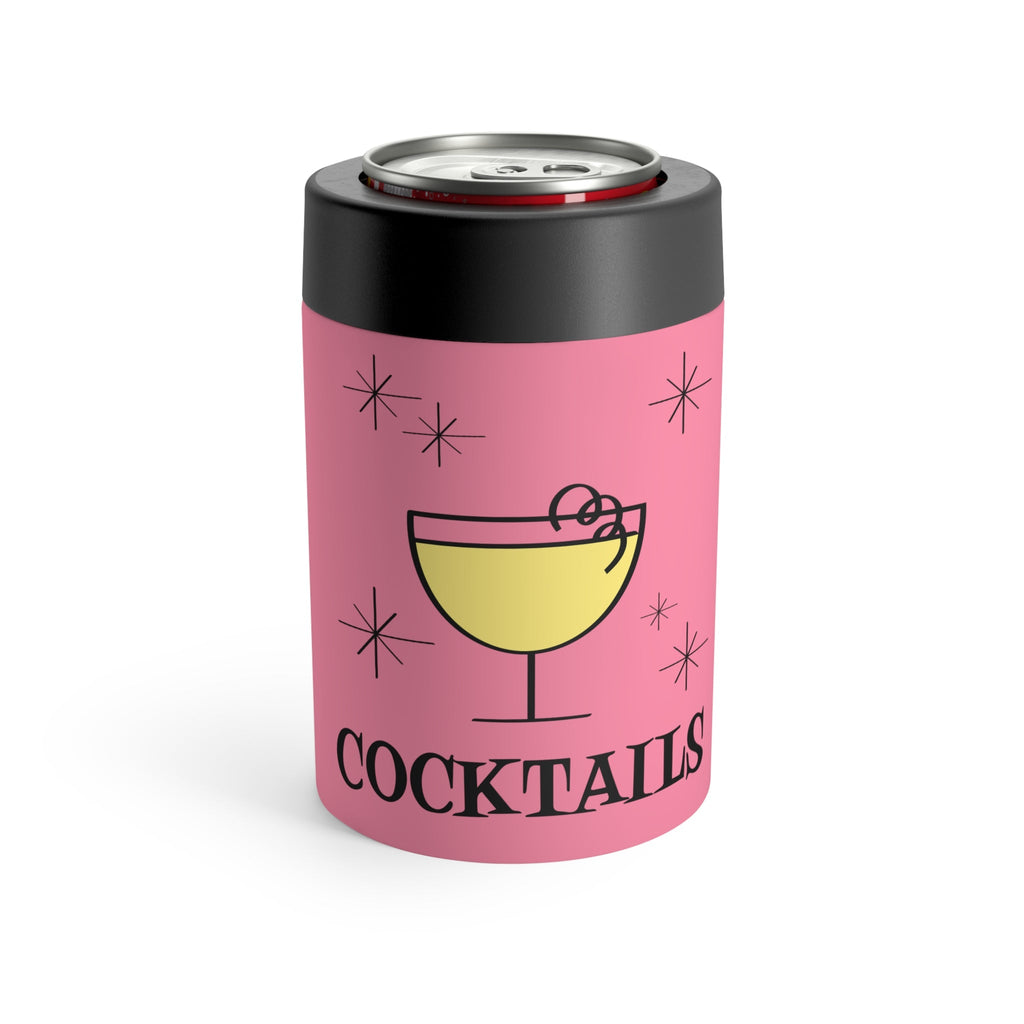 Cocktails Atomic Retro Style Print Lined Stainless Steel Can Holder