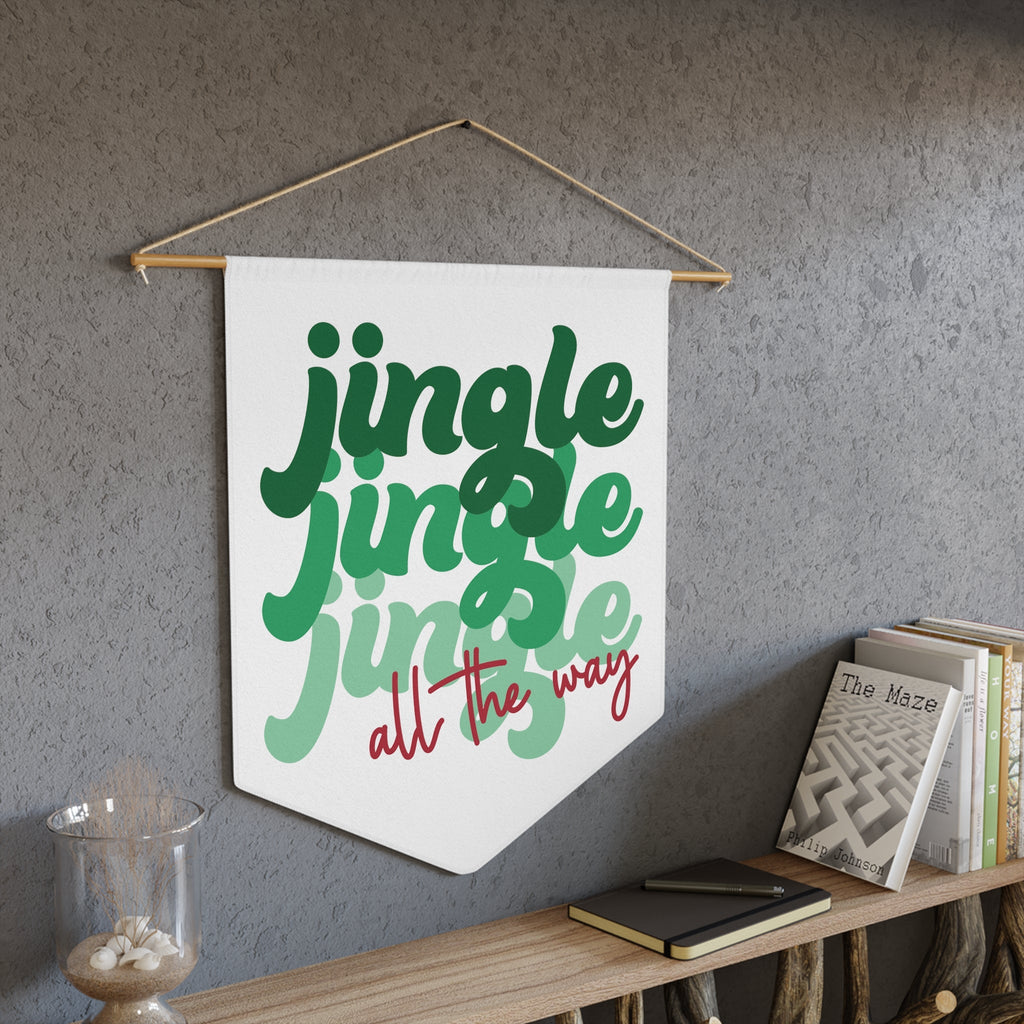 Jingle Jingle Jingle All The Way Wall Hanging Banner Flag