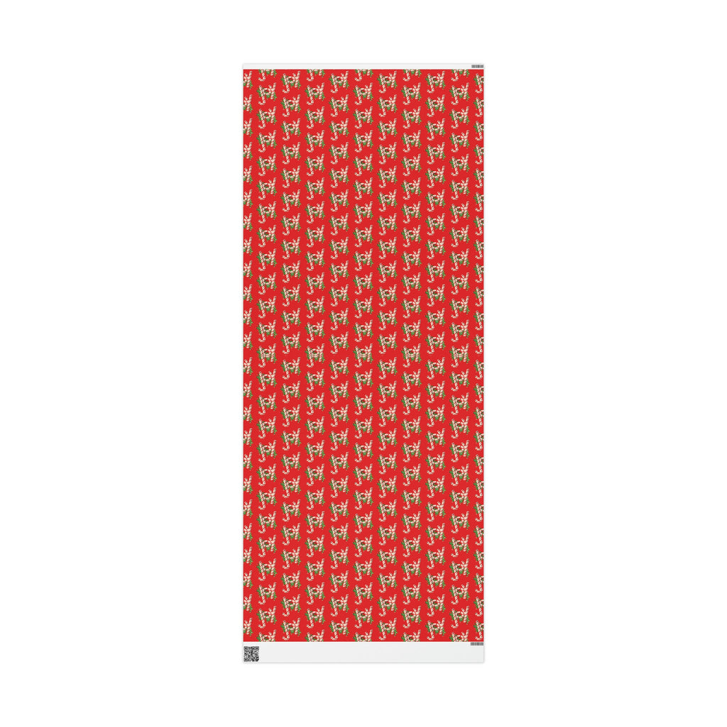 Joy Candy Canes Retro Christmas Holiday Gift Wrap Paper - Glossy Or Matte