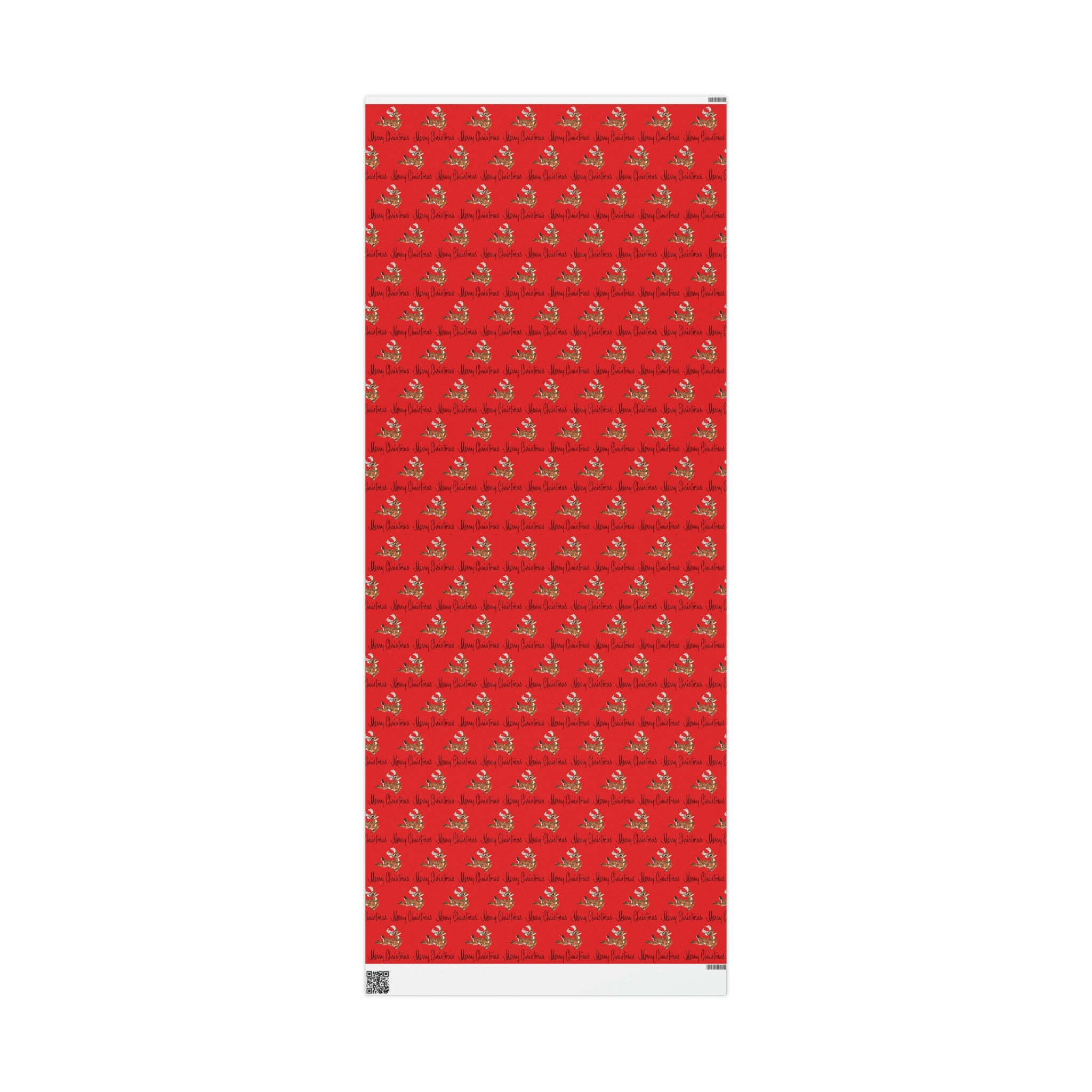 Merry Christmas Leaping Reindeer Red Mid Century Retro Christmas Print Holiday Gift Wrap Paper - Glossy Or Matte