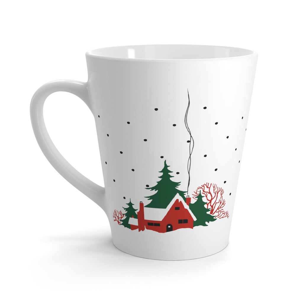 Cozy Winter Christmas Home Mid Century Retro Christmas Print Latte Mug