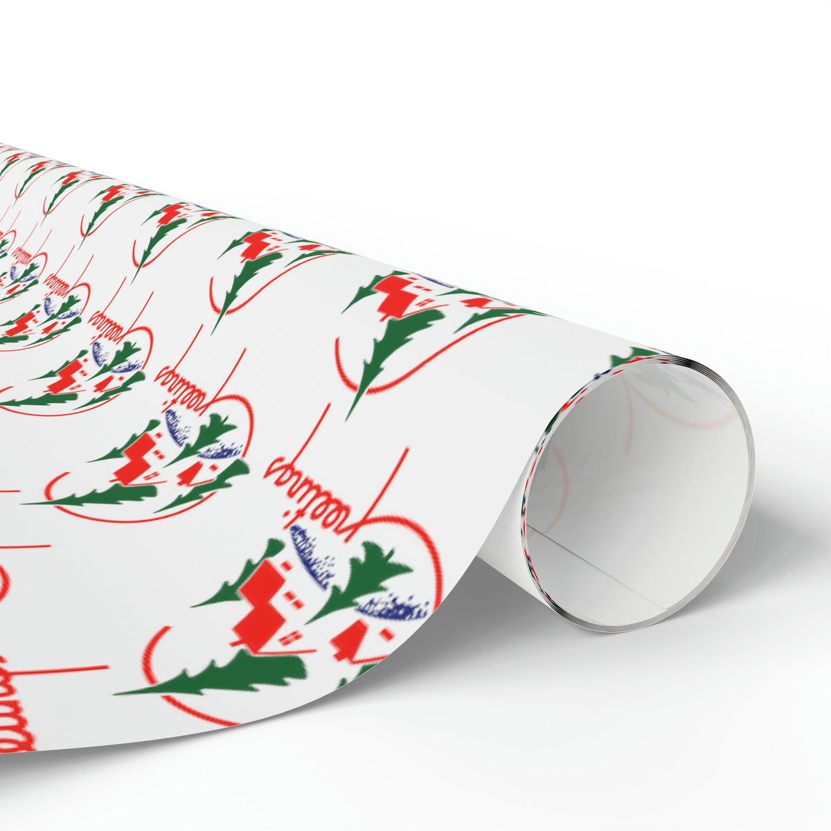 Christmas Greetings Mid Century Retro Christmas Print Holiday Gift Wrap Paper - Glossy Or Matte