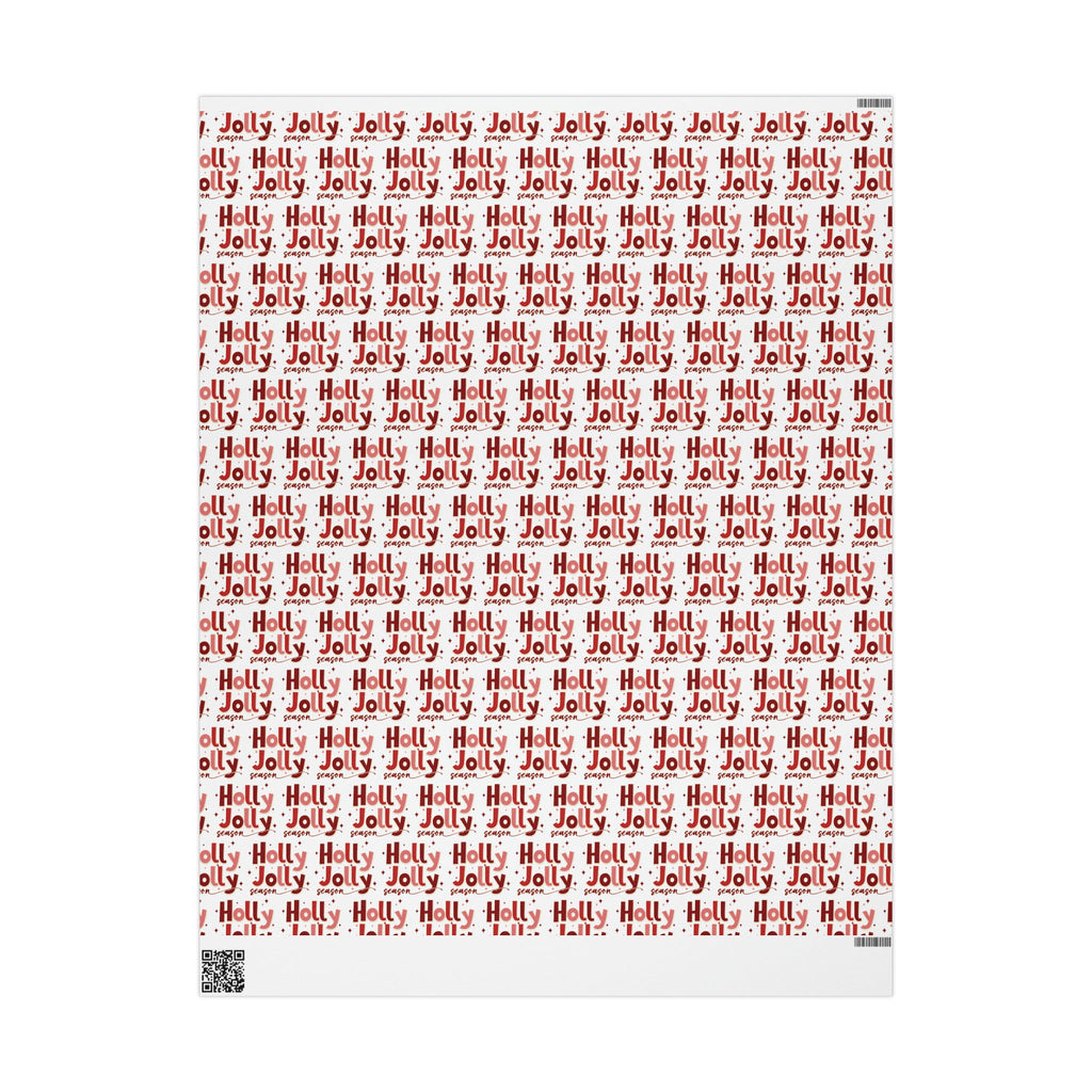 Holly Jolly Season Retro Style Christmas Print Holiday Gift Wrap Paper - Glossy Or Matte