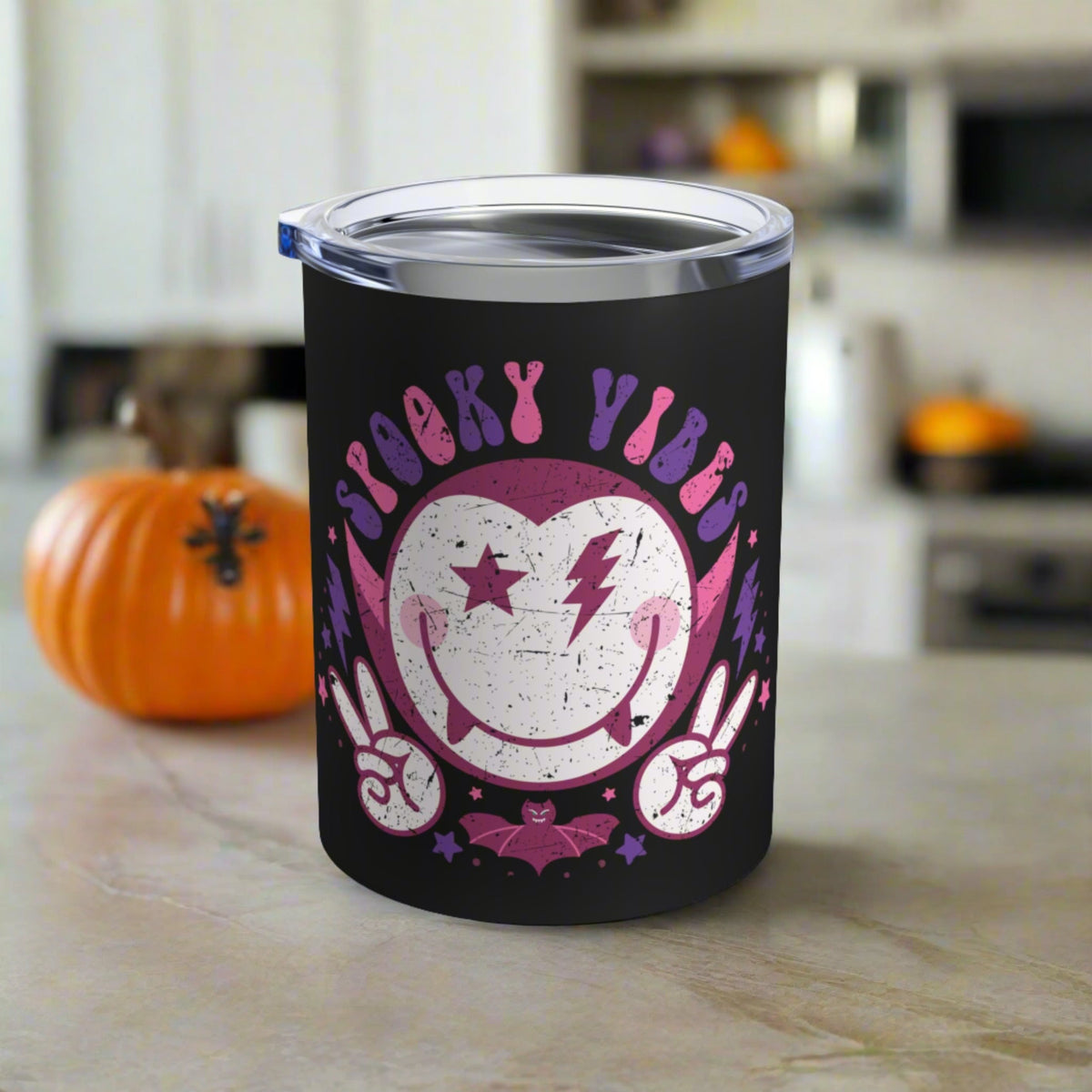 Spooky Vibes Dracula Halloween Stainless Steel Travel Tumbler 10oz