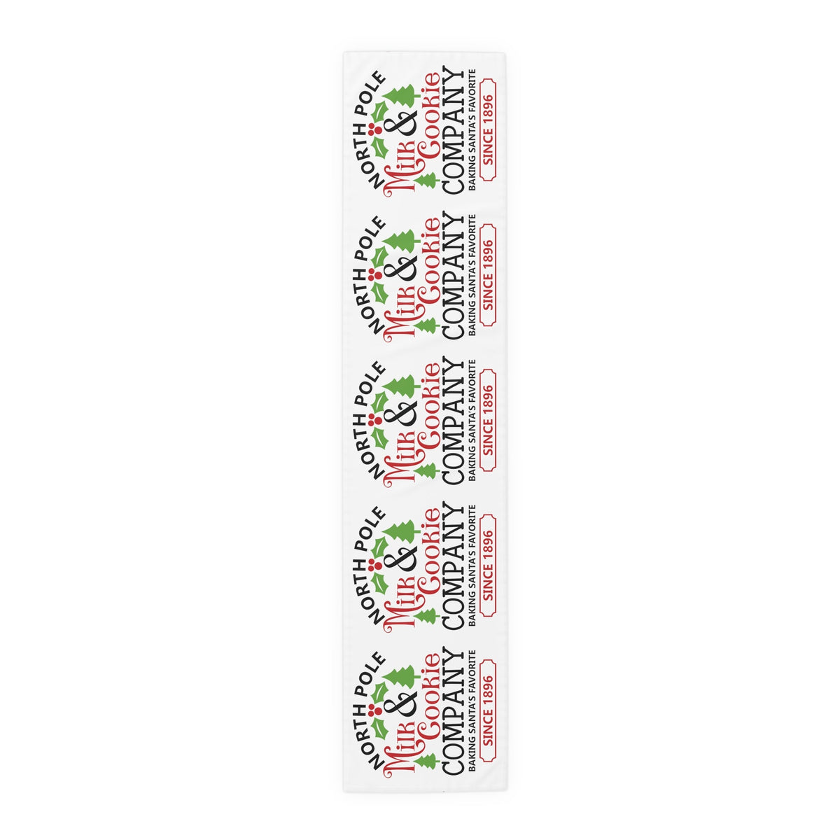 North Pole Milk And Cookie Company Christmas Print Home Decor Cotton Poly Table Runner