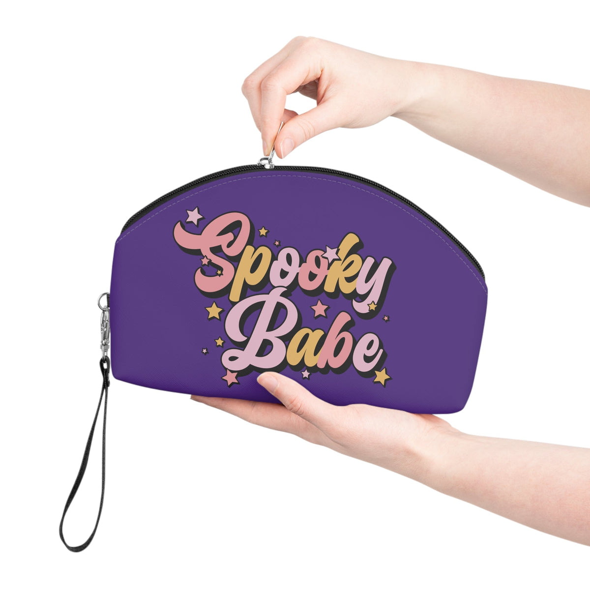 Spooky Babe Purple Halloween Travel Cosmetic Makeup Bag