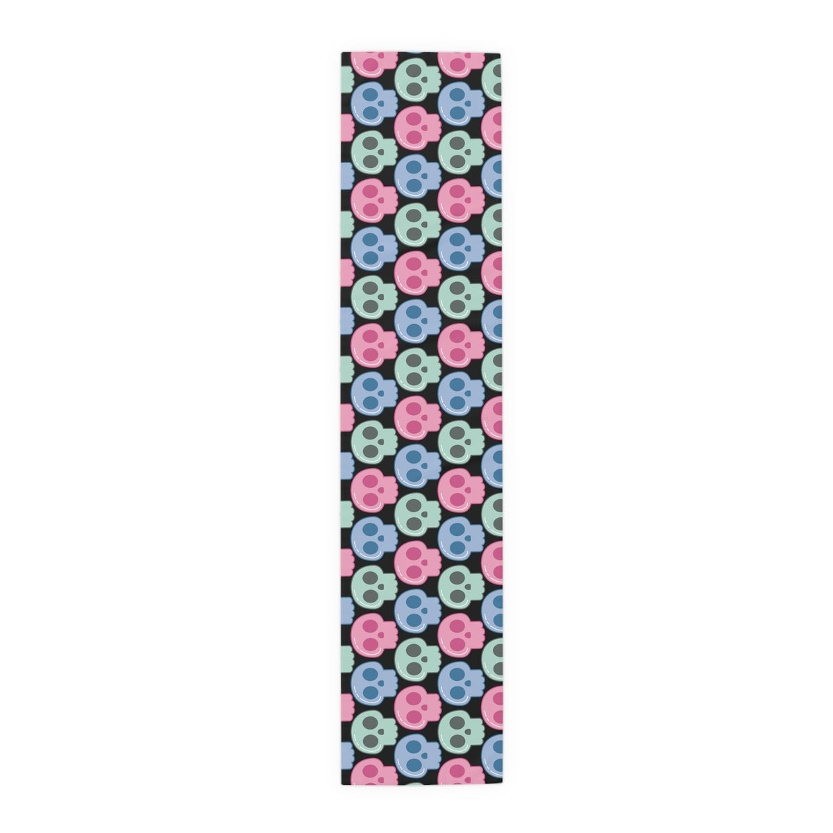 Pastel Goth Skulls Cute Halloween Black Decor Cotton Poly Table Runner
