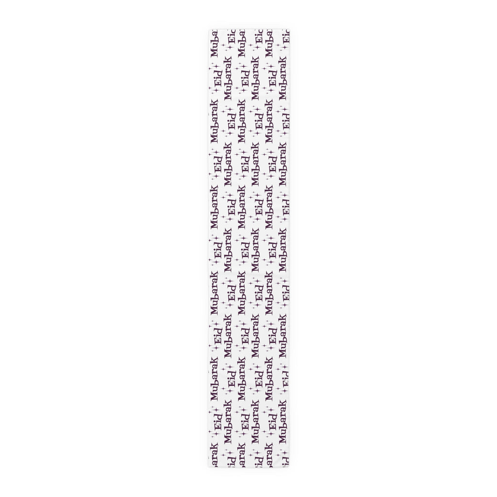 Eid Mubarak Atomic Mid Century Retro Style Decor Cotton Poly Table Runner