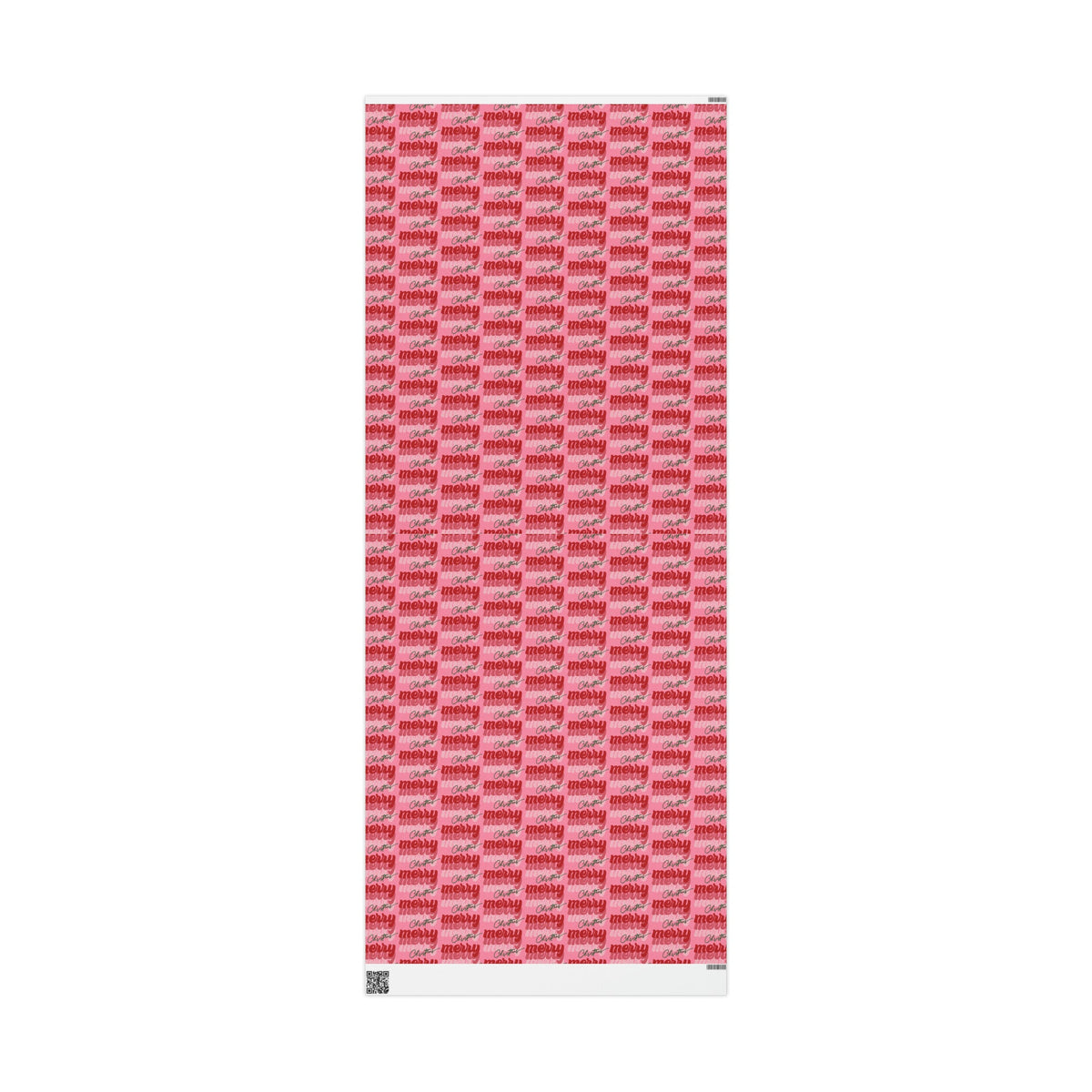 Merry Merry Merry Christmas Pink Retro Style Christmas Print Holiday Gift Wrap Paper - Glossy Or Matte