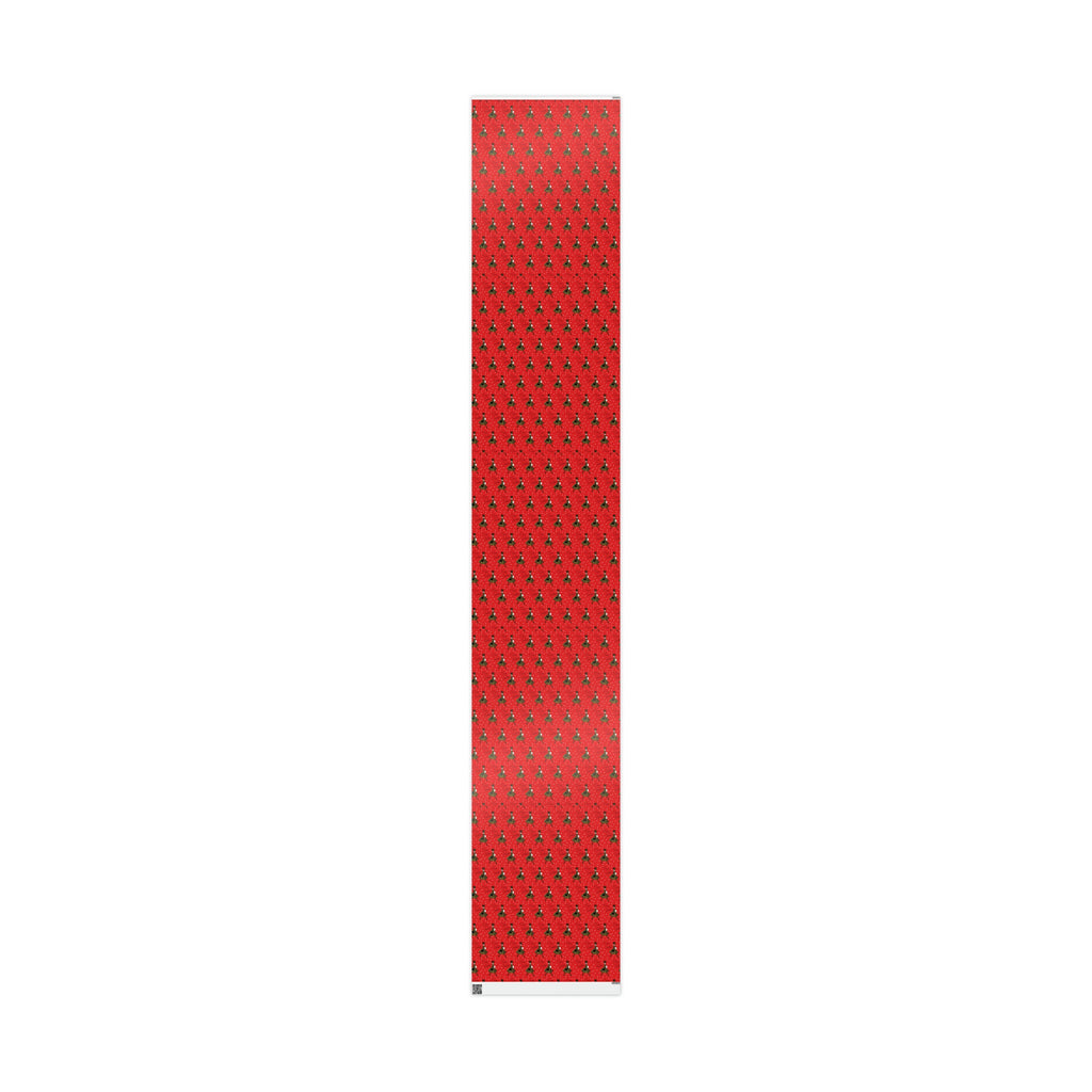 Merry Christmas Lady In Snow Red Mid Century Retro Christmas Print Holiday Gift Wrap Paper - Glossy Or Matte