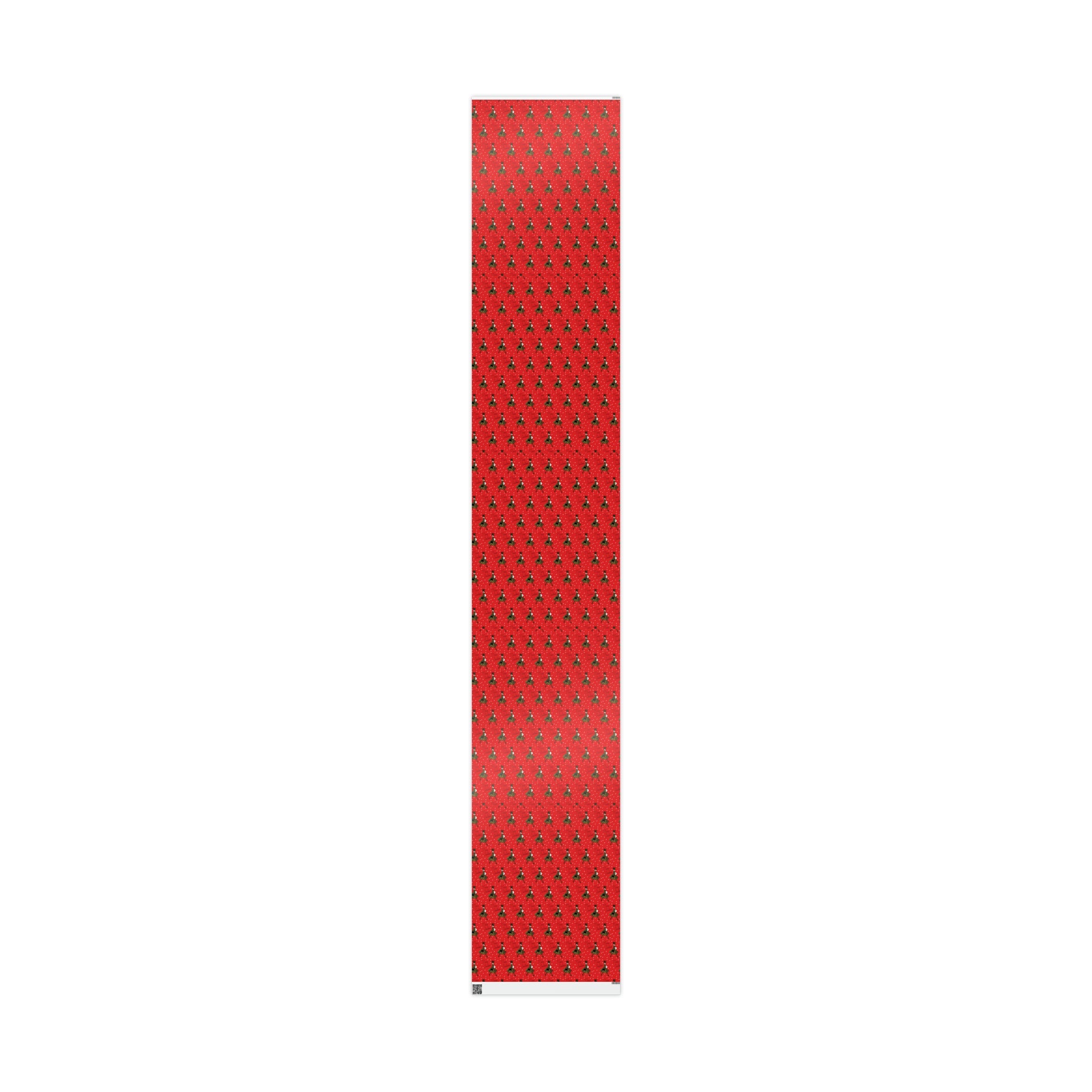 Merry Christmas Lady In Snow Red Mid Century Retro Christmas Print Holiday Gift Wrap Paper - Glossy Or Matte