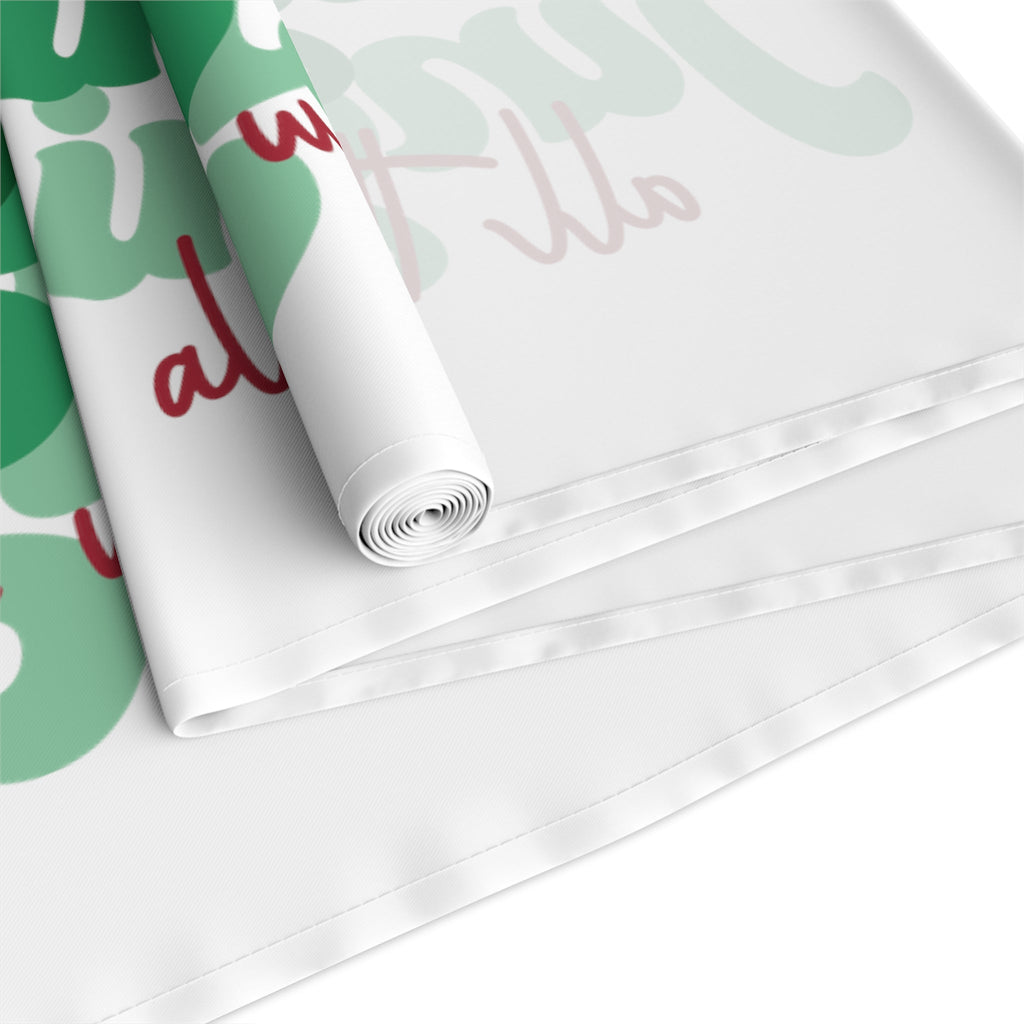 Jingle Jingle Jingle All The Way Retro Style Christmas Print Home Decor Cotton Poly Table Runner