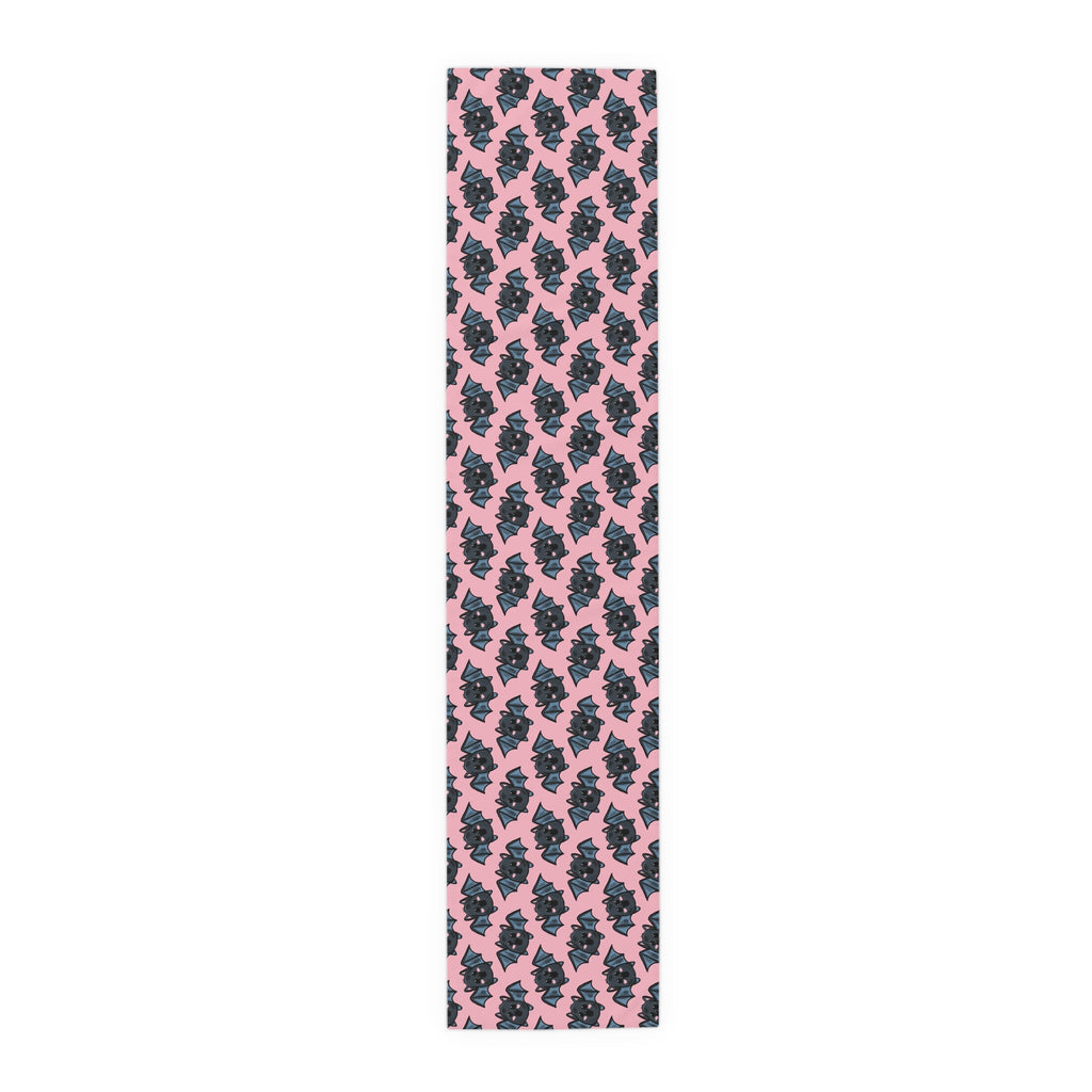Halloween Bats Pink Fall Autumn Cotton Poly Table Runner