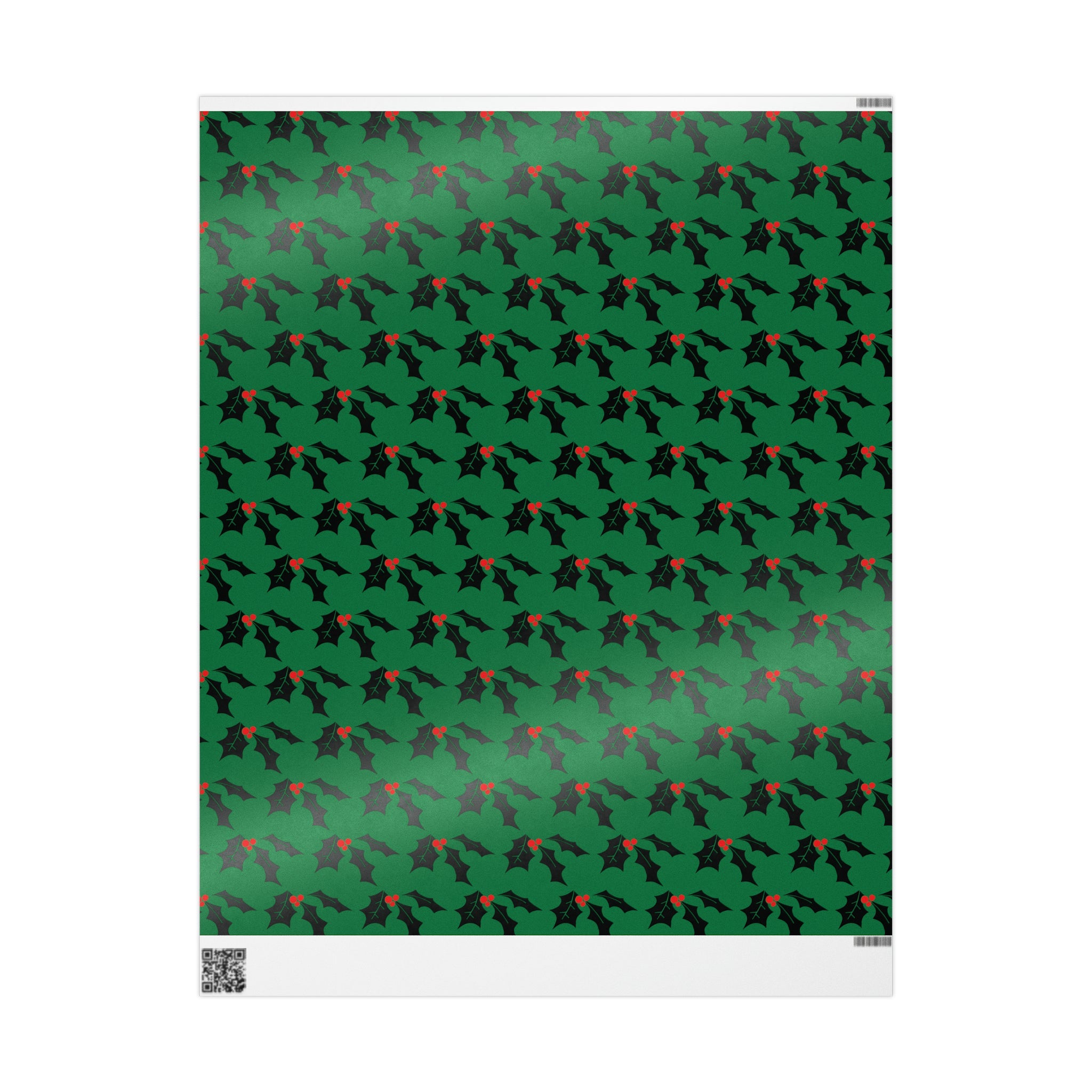 Christmas Holly Mid Century Retro Christmas Print Holiday Gift Wrap Paper - Glossy Or Matte