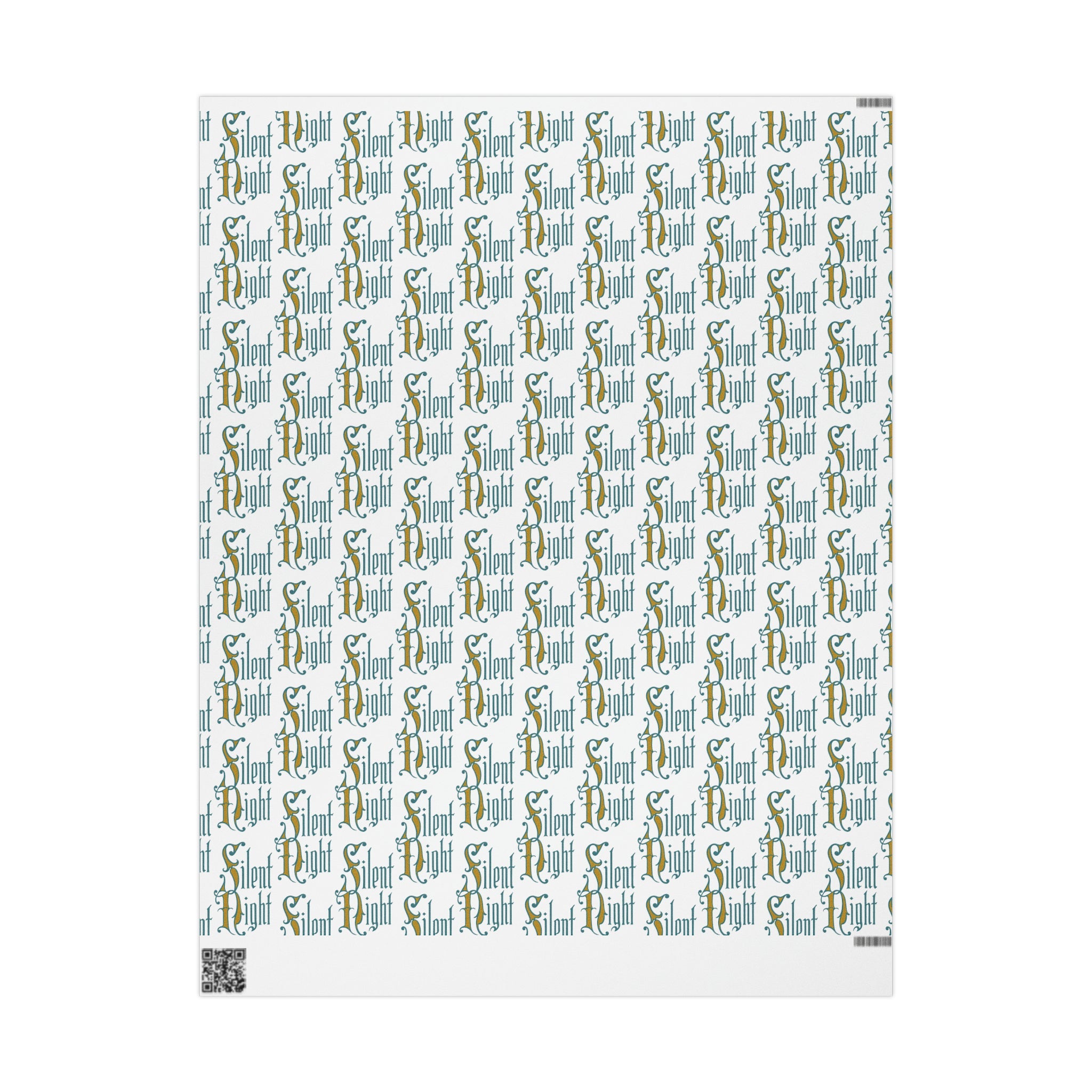 Silent Night Retro Style Christmas Holiday Gift Wrap Paper - Glossy Or Matte