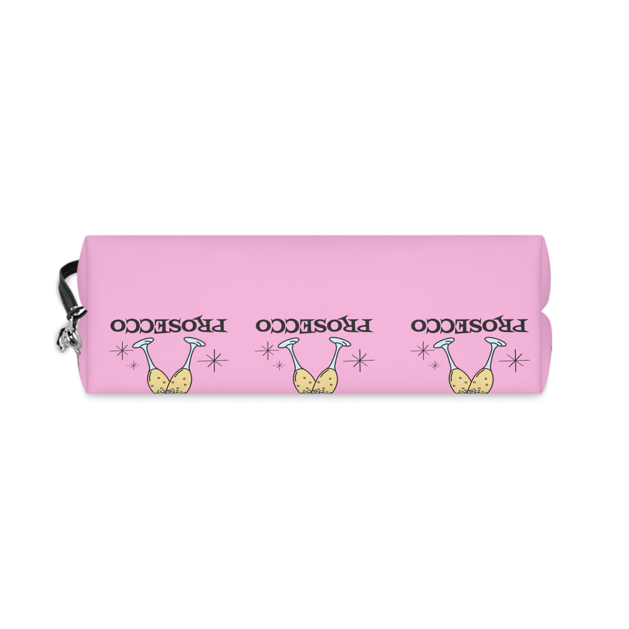 Prosecco Cocktails Pink Atomic Mid Century Retro Style Cosmetic Makeup Travel Bag