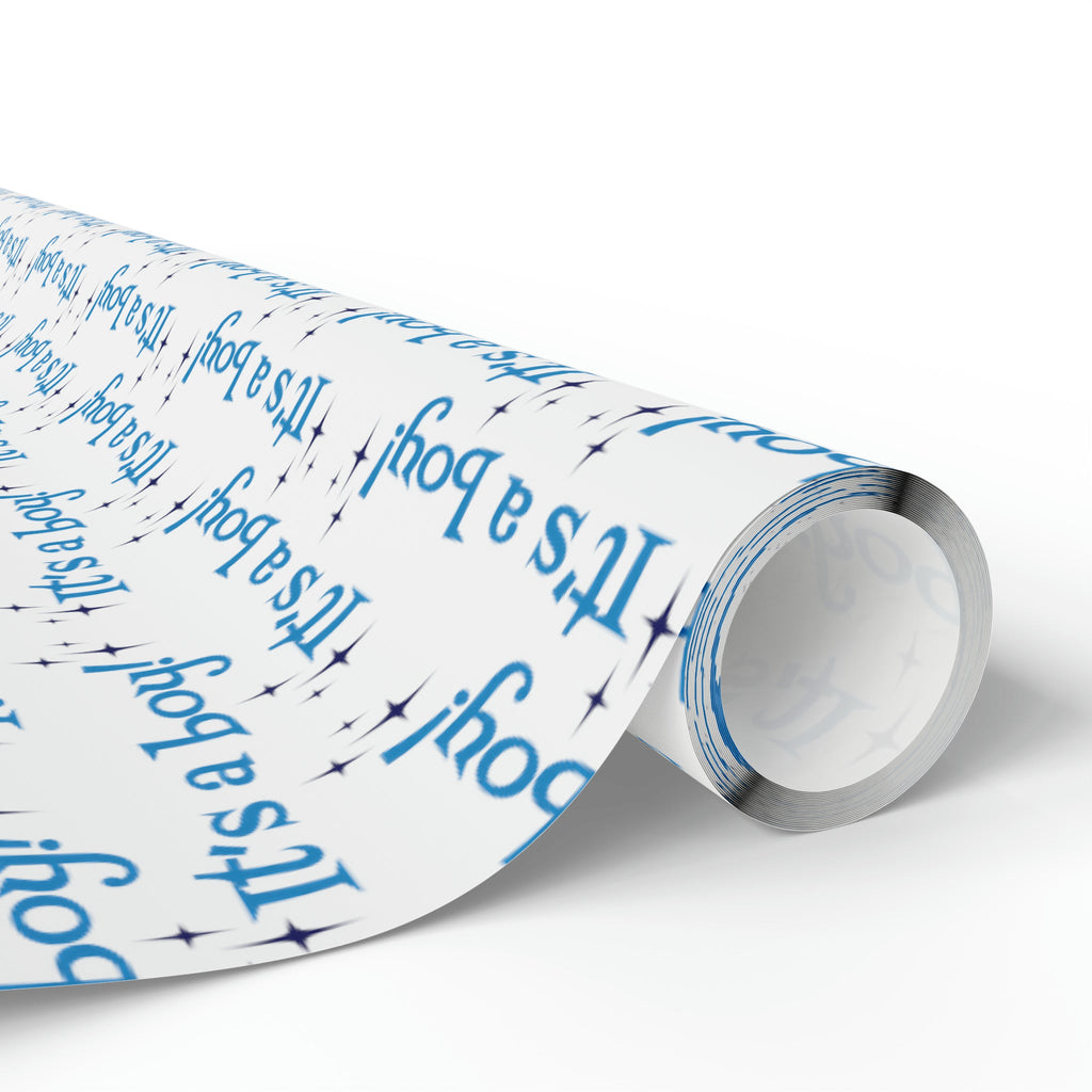 It's A Boy Starburst Atomic Retro Style Baby Shower Gift Wrap Paper - Glossy Or Matte