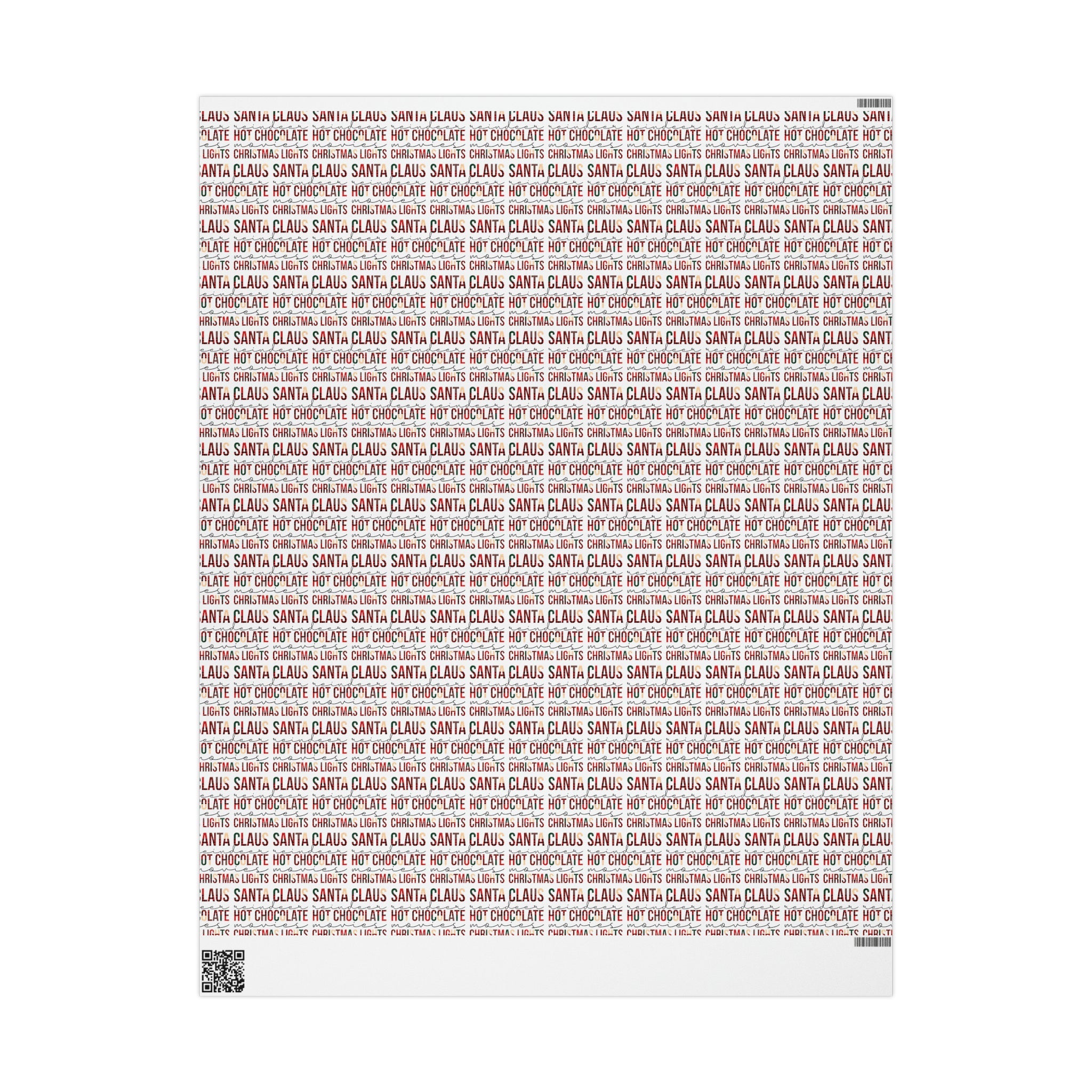 Santa Claus Reindeer Hot Chocolate Movies Christmas Lights Christmas Print Holiday Gift Wrap Paper - Glossy Or Matte