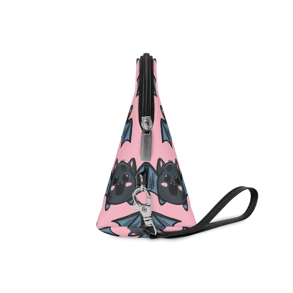 Cute Pink Bats Halloween Travel Cosmetic Makeup Bag