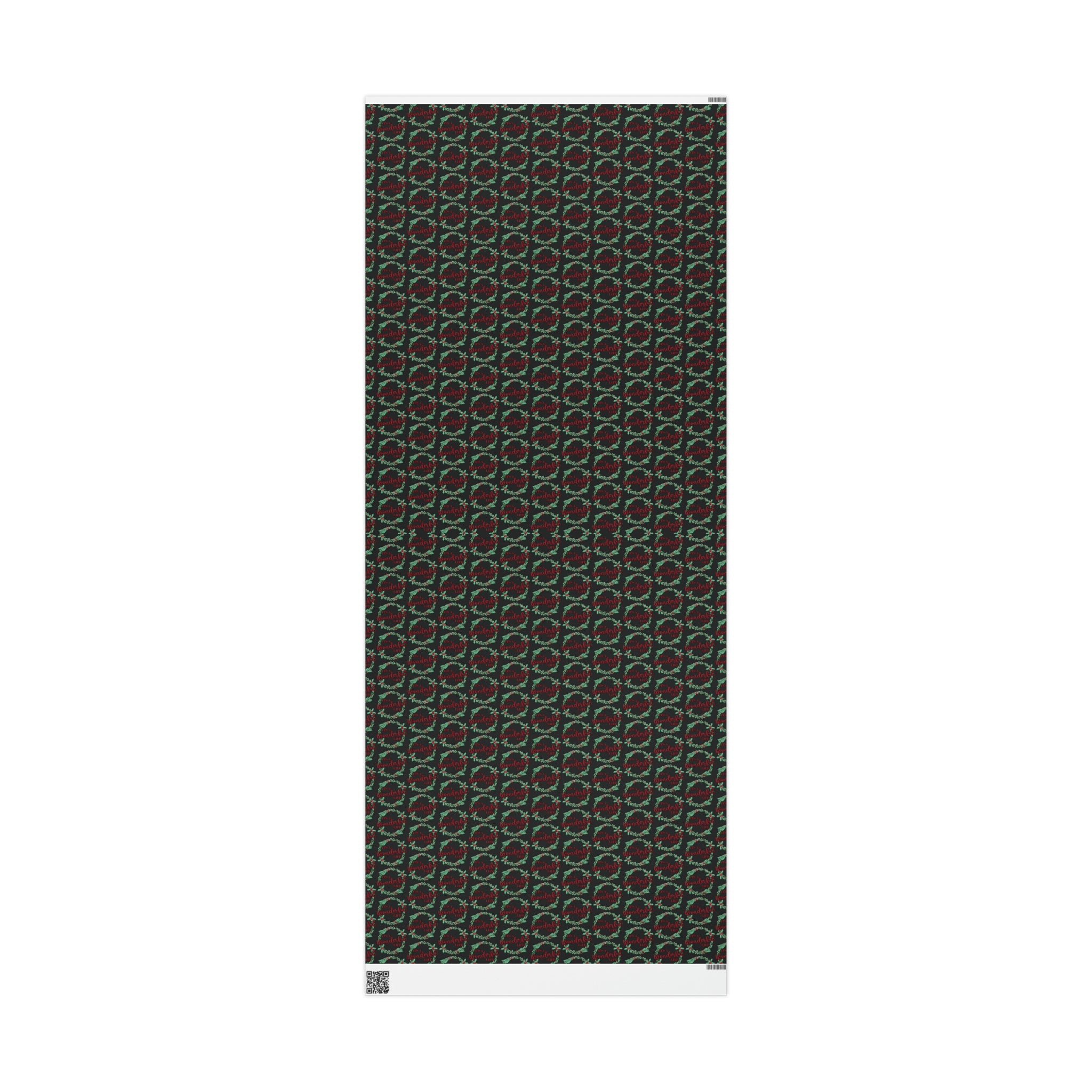 It's A Wonderful Life Christmas Wreath Black Retro Style Holiday Gift Wrap Paper - Glossy Or Matte