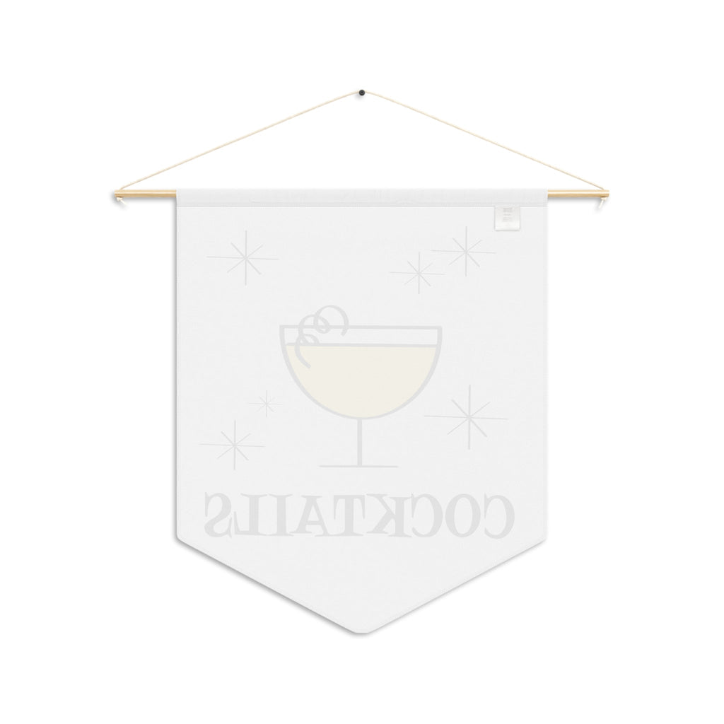 Cocktails Mid Century Retro Style Wall Hanging Banner Flag