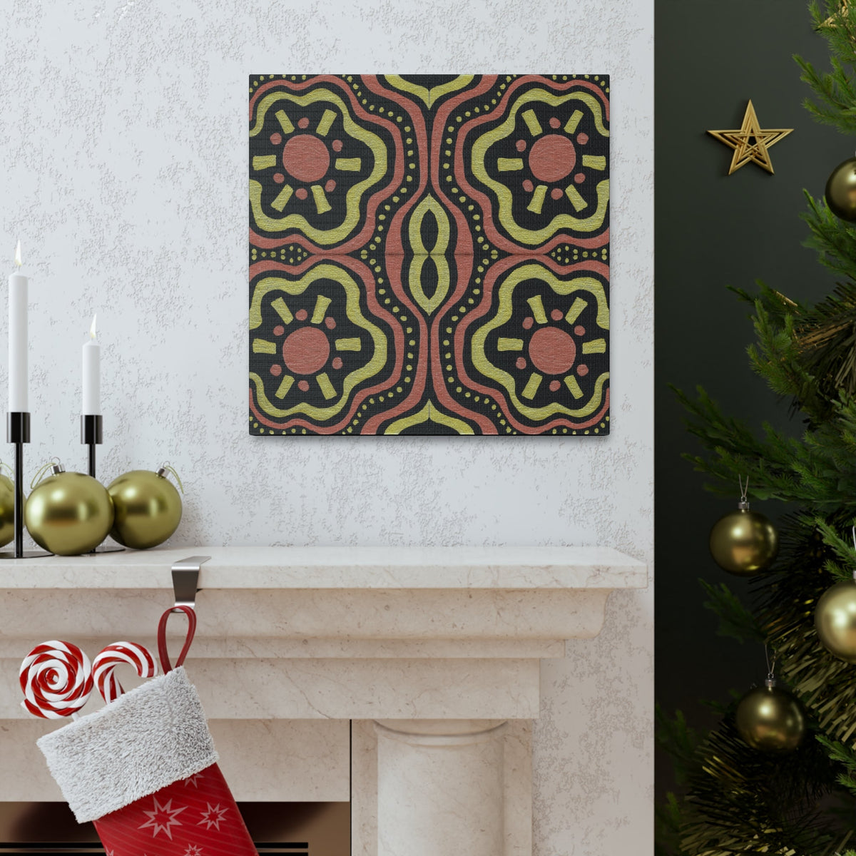 Gold Suns Mosaic Caden Caraco Canvas Gallery Wrap