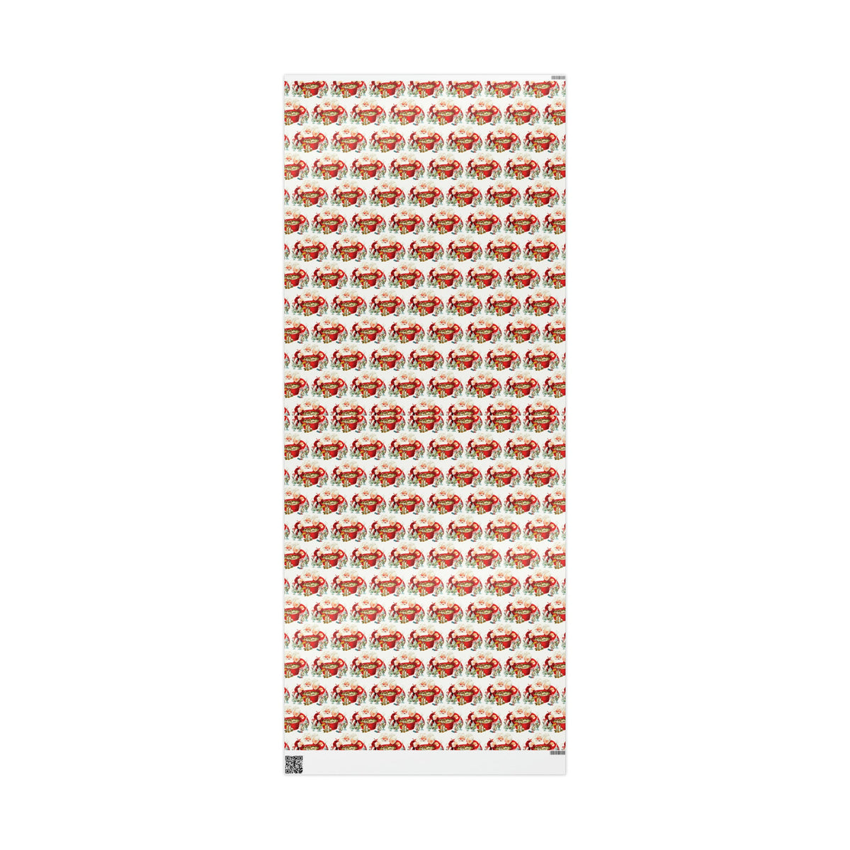 Santa And Mrs Claus Making Christmas Cheer Retro Holiday Gift Wrap Paper - Glossy Or Matte