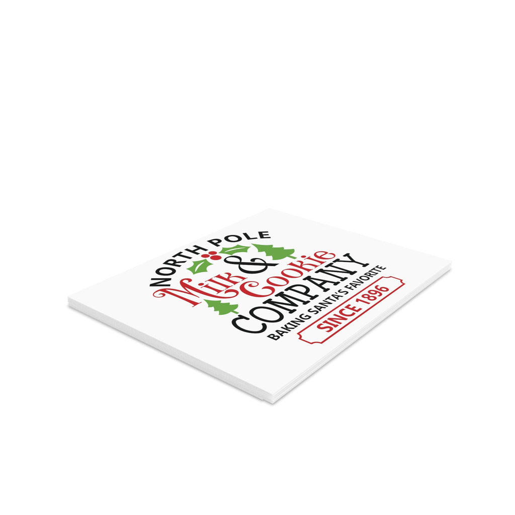 North Pole Milk & Cookie Company Baking Santa's Favorite Christmas Matte Greeting Cards (8, 16, and 24 pcs)