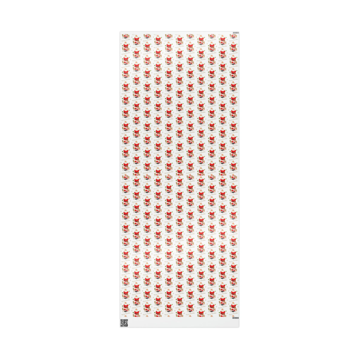 Merry Christmas Santa Reindeer Gold Stars Midcentury Retro Holiday Gift Wrap Paper - Glossy Or Matte