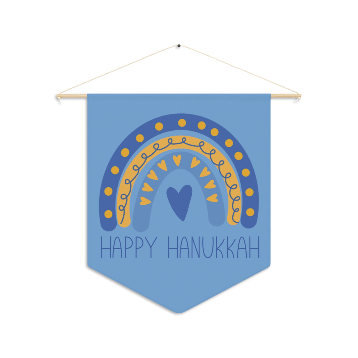 Happy Hanukkah Blue Wall Hanging Banner Flag