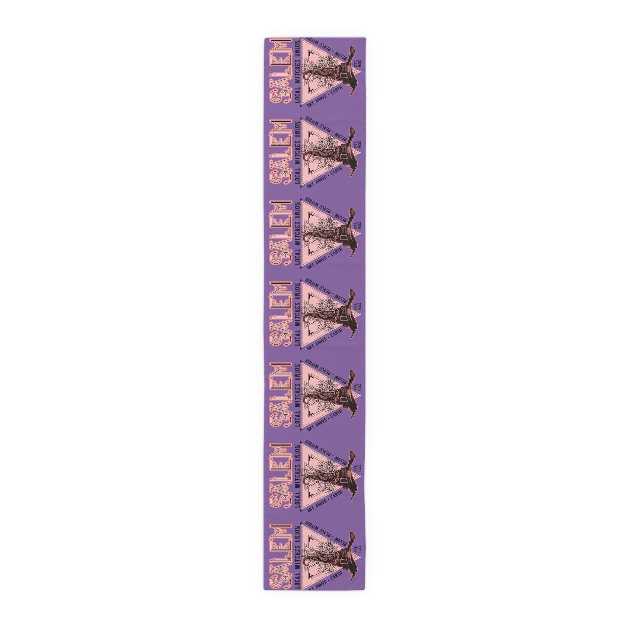 Salem Witches Union Halloween Fall Autumn Decor Purple Cotton Poly Table Runner