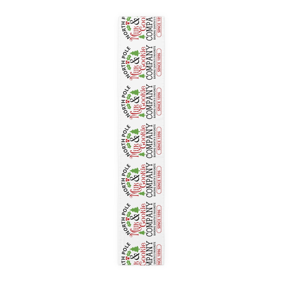 North Pole Milk And Cookie Company Christmas Print Home Decor Cotton Poly Table Runner