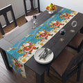 Santa Claus Is Coming To Town Record Cover Retro Mid Century Christmas Print Home Decor Cotton Poly Table Runner