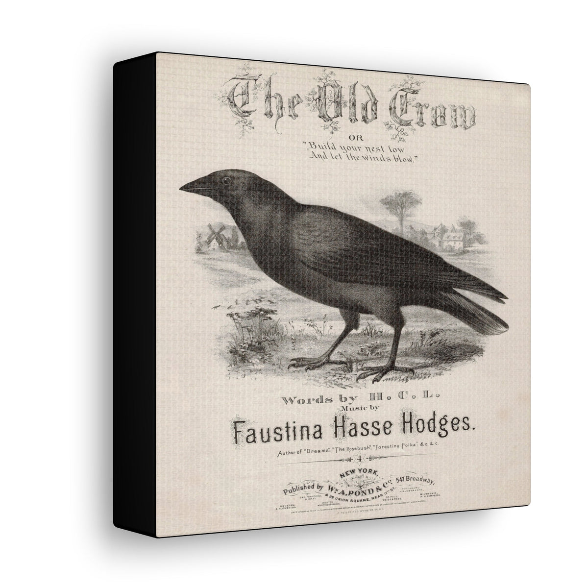 The Old Crow Retro Sheet Music Cover Print Canvas Gallery Wraps