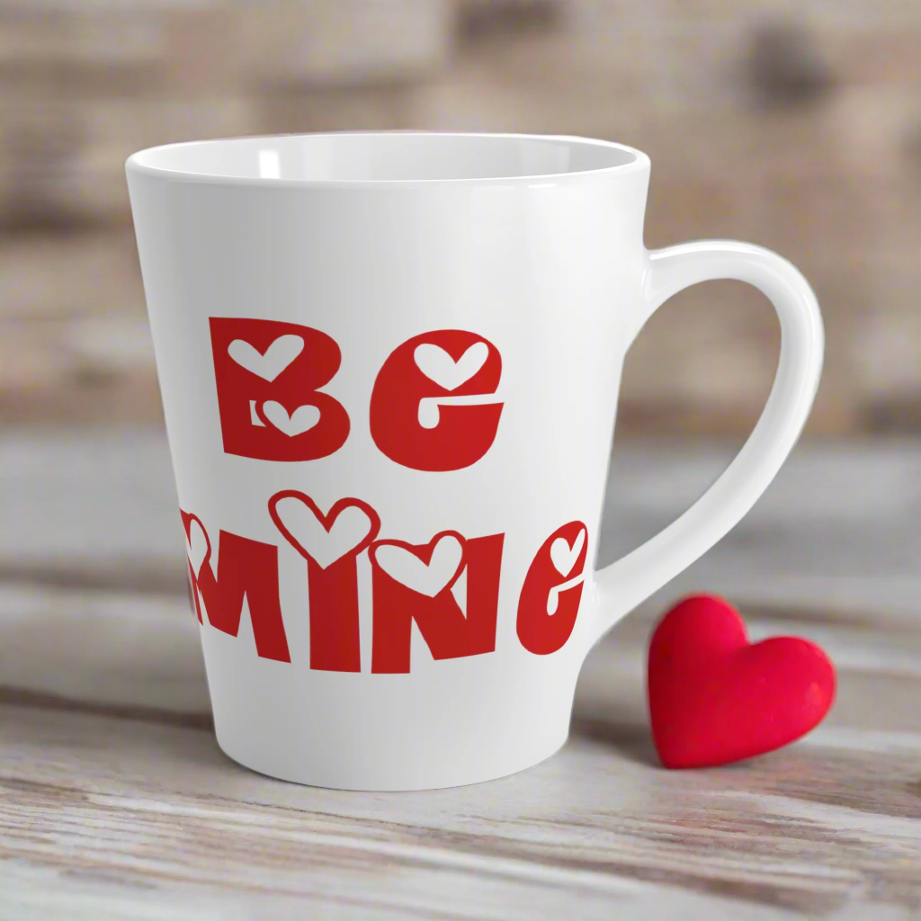 Be Mine Red Hearts Valentine's Day Latte Coffee Mug