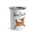 Merry Christmas Reindeer Retro Mid Century Christmas Print Stainless Steel Tumbler 10oz