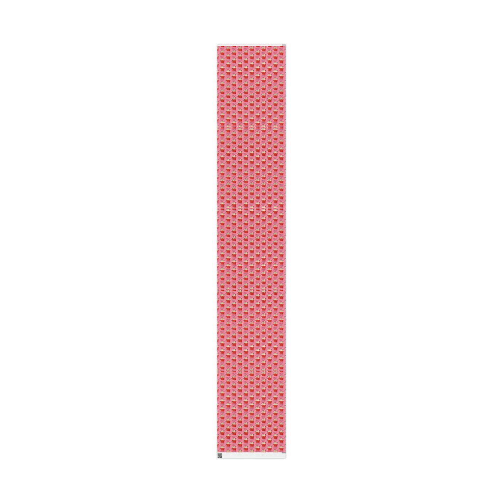 Christmas Wishes Santa In Chimney Pink Mid Century Retro Christmas Style Holiday Gift Wrap Paper - Glossy Or Matte