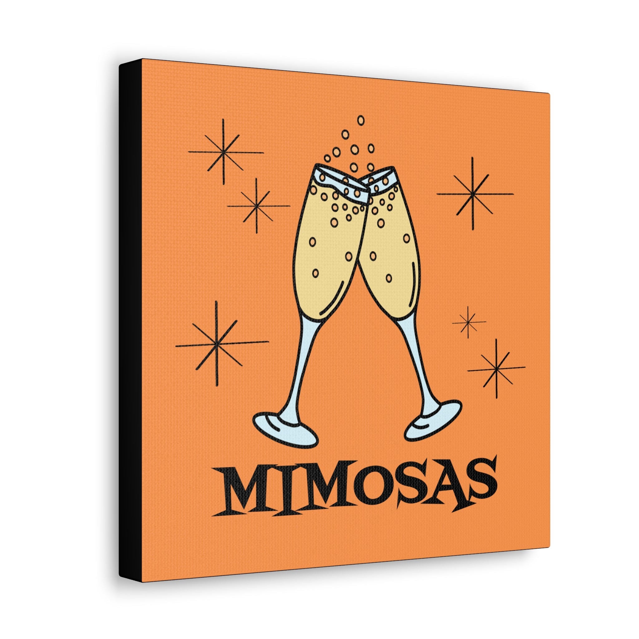 Mimosas Atomic Mid Century Retro Style Pink Canvas Gallery Wrap