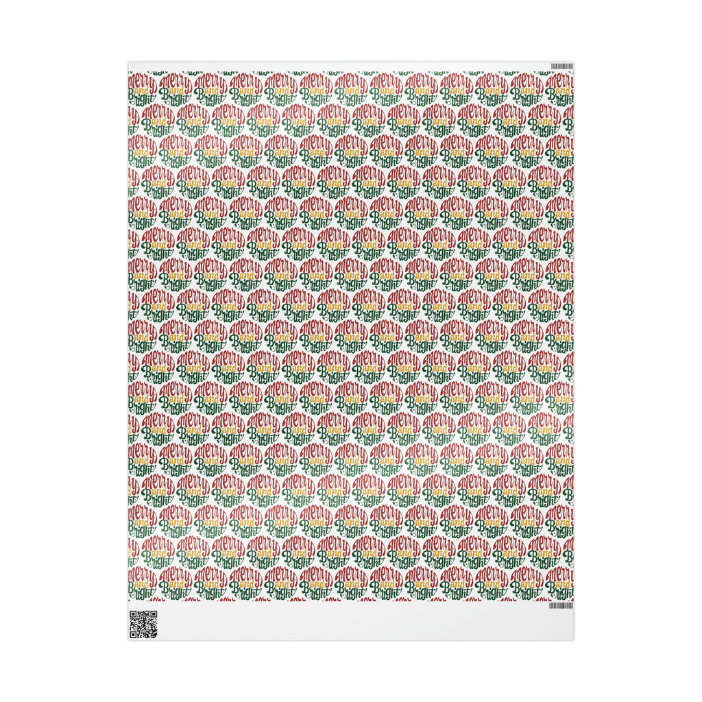 Merry And Bright Christmas Print Holiday Gift Wrap Paper - Glossy Or Matte