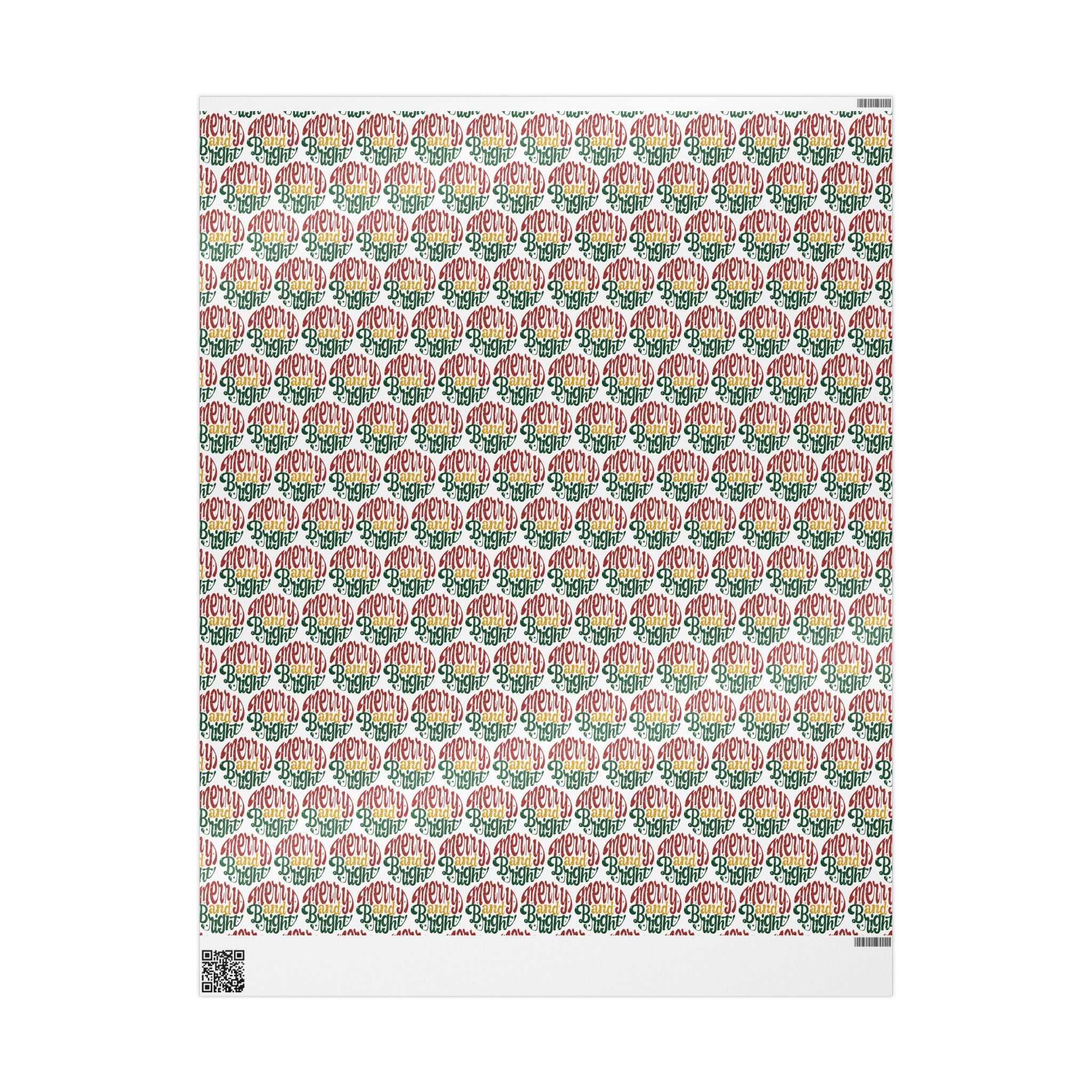 Merry And Bright Christmas Print Holiday Gift Wrap Paper - Glossy Or Matte