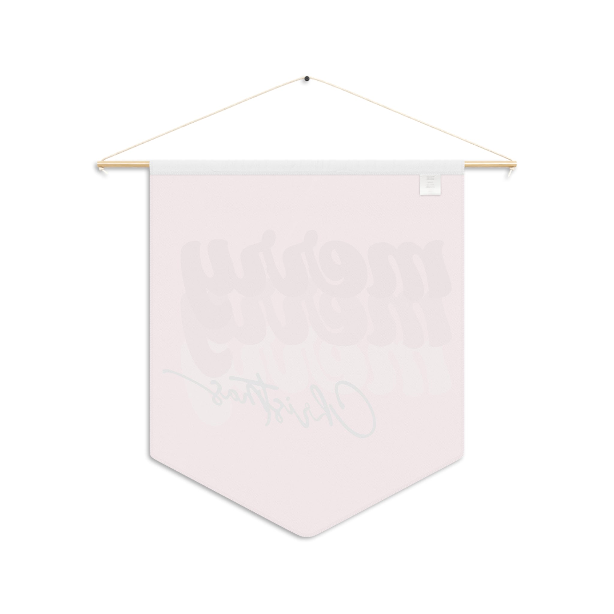Merry Merry Merry Christmas Pink Christmas Wall Hanging Banner Flag