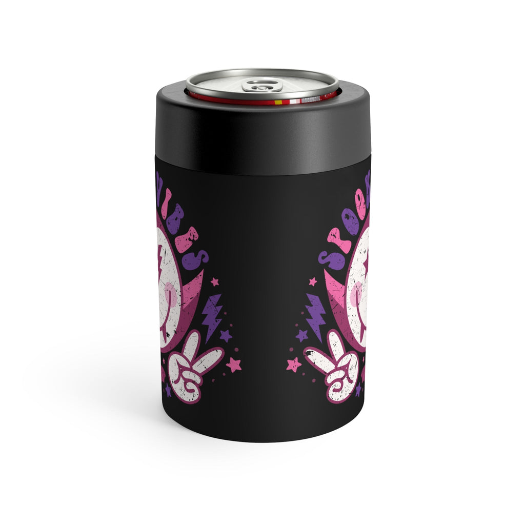 Spooky Vibes Cute Dracula Halloween Distressed Print Stainless Steel Can Holder