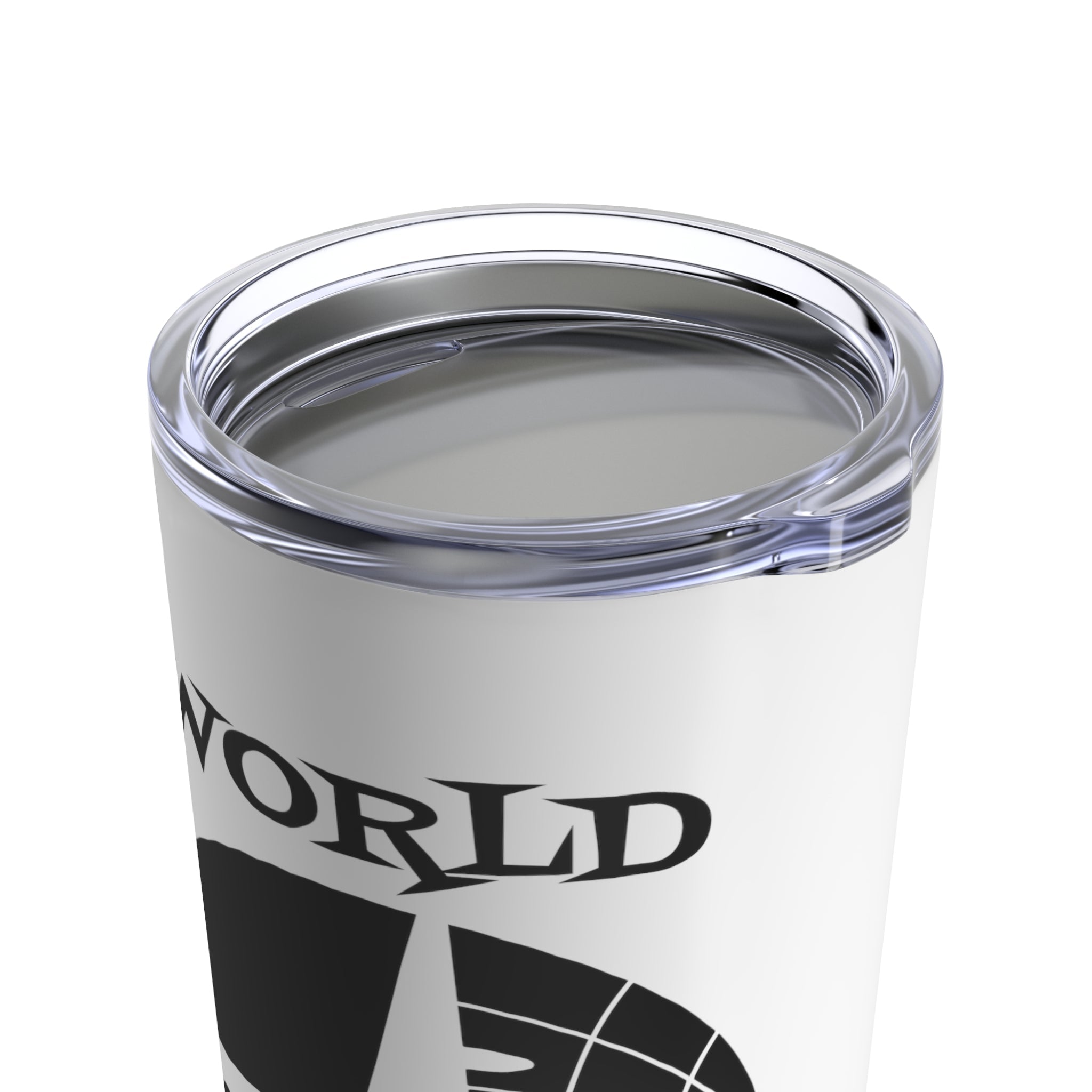 World Traveler Airplane Globe Atomic Mid Century Retro Travel Print Stainless Steel Tumbler 20oz