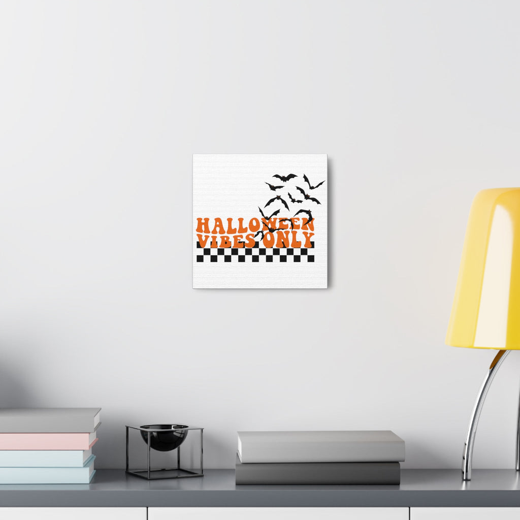 Halloween Vibes Only Bats Retro Style Canvas Gallery Wrap