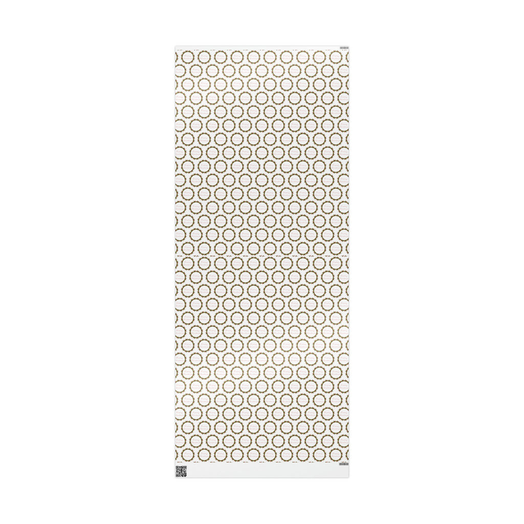 Merry Christmas Wreath Retro Christmas Print Holiday Gift Wrap Paper - Glossy Or Matte