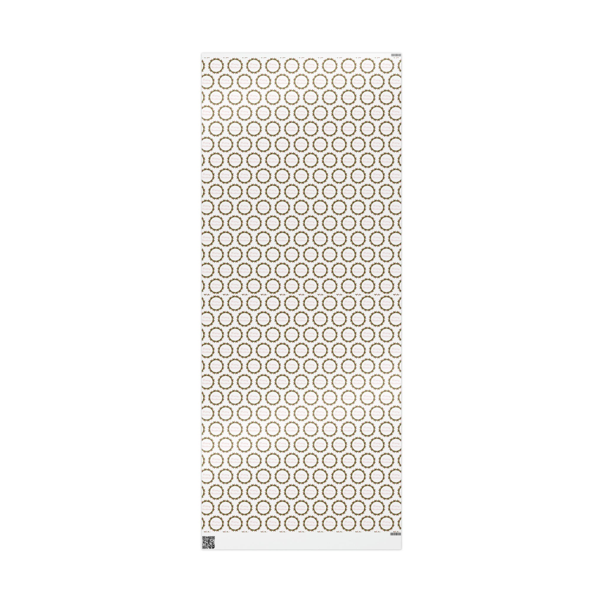 Merry Christmas Wreath Retro Christmas Print Holiday Gift Wrap Paper - Glossy Or Matte